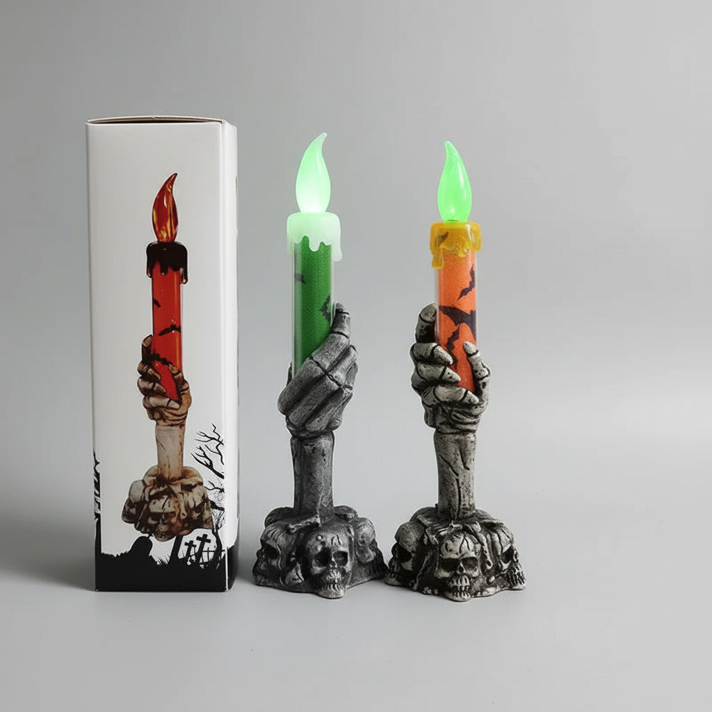 Halloween Decoration Halloween Theme Candles Skeleton Design - Image 4