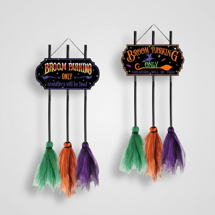 Halloween Decoration Halloween Theme Outdoor Broom Sign - Image 5
