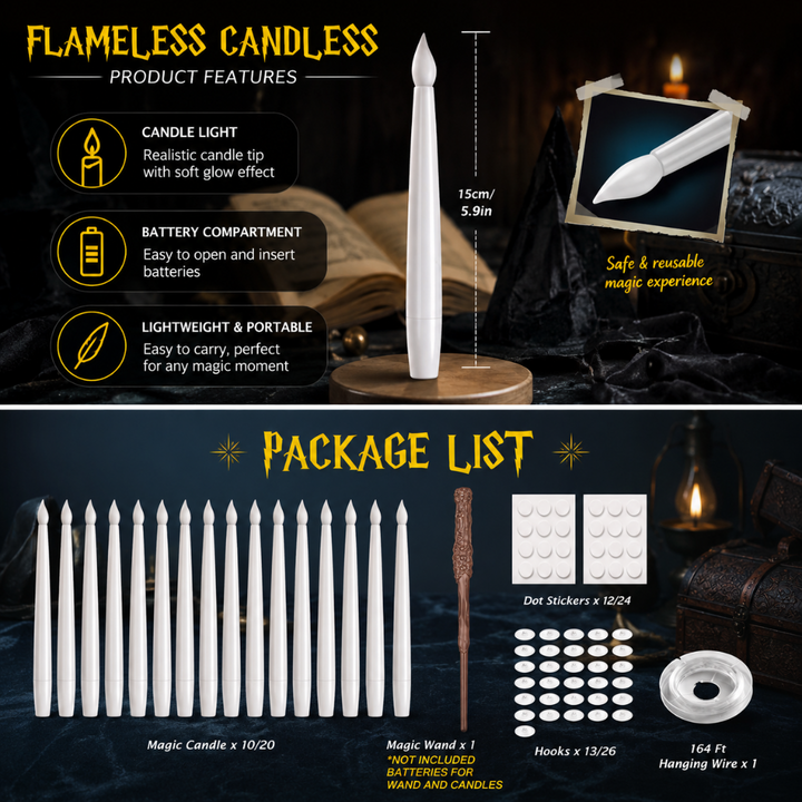Halloween Decoration Remote Control Flameless Candles Set