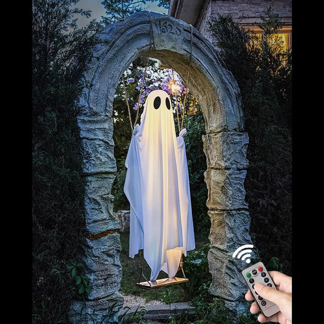 Halloween Decoration Swinging Ghost LED Battery Operated Remote Controlled Outdoor Decor - Image 4