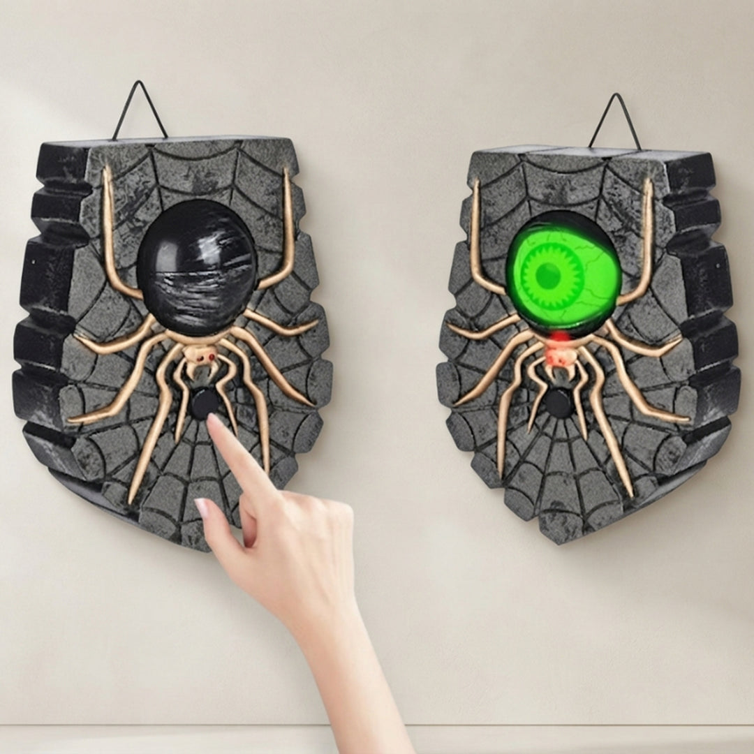 Halloween Decoration Wireless Doorbell With Illuminated Blinking Eye Battery Powered One Eyed Spider Design For Halloween Decor - Image 2