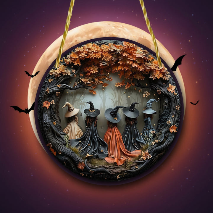 Halloween Decoration Wooden Wall Art Witch Decor - Image 1