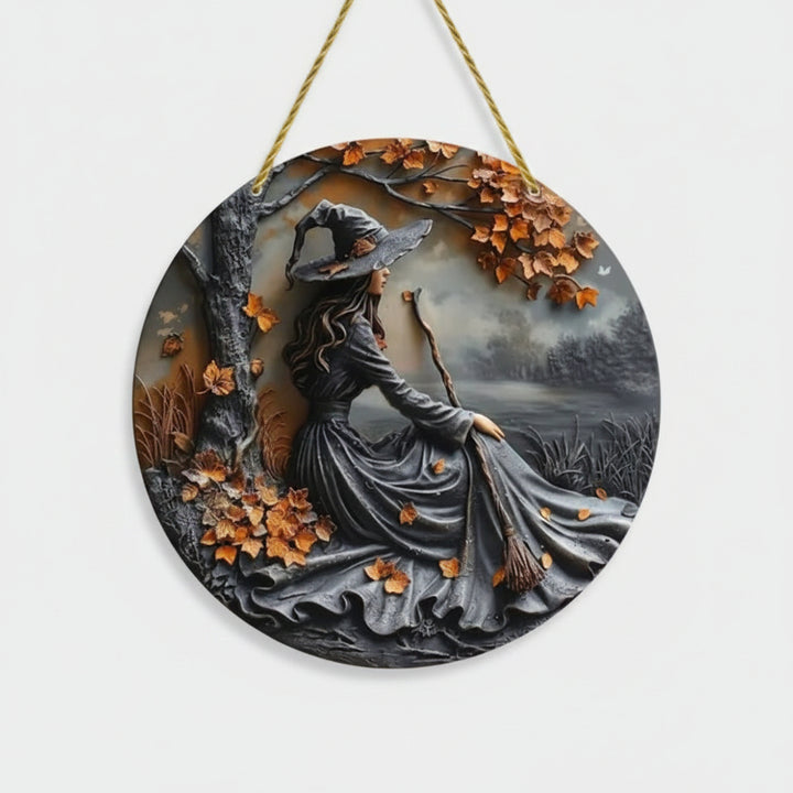 Halloween Decoration Wooden Wall Art Witch Decor - Image 3