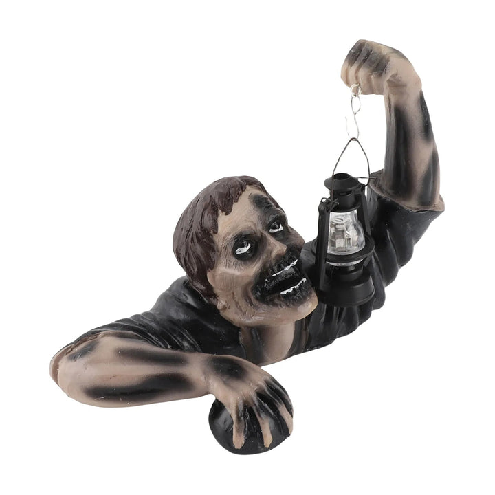 Halloween Garden Decoration Zombie Statue With LED Lantern For Outdoor Decor - Image 4