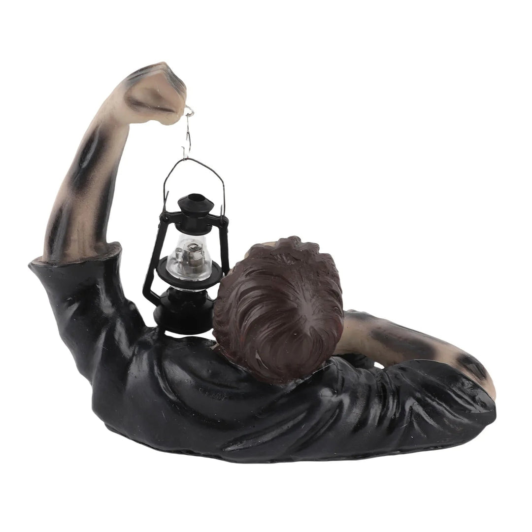 Halloween Garden Decoration Zombie Statue With LED Lantern For Outdoor Decor - Image 5