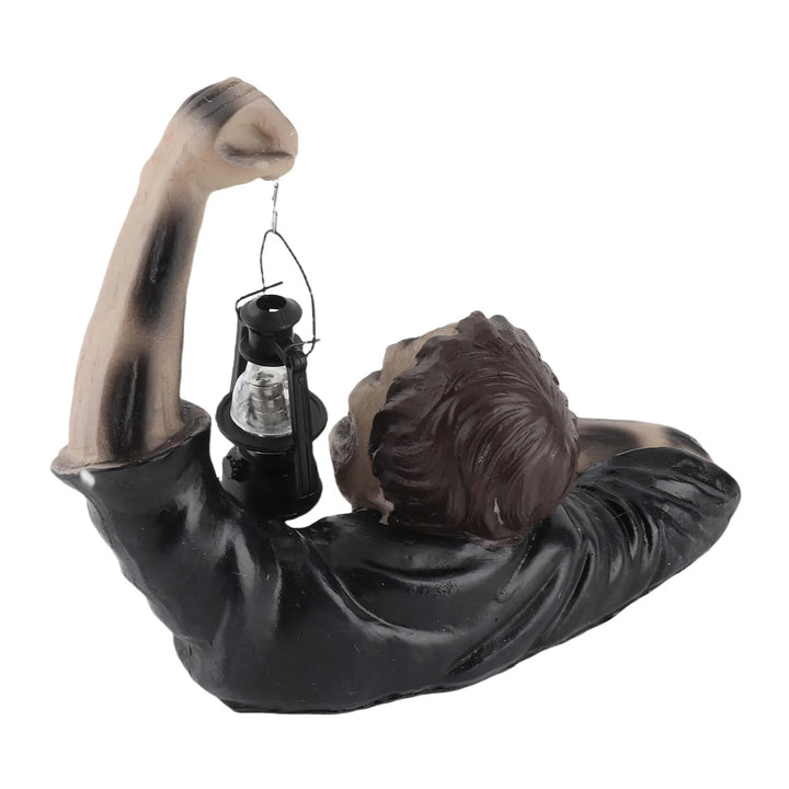 Halloween Garden Decoration Zombie Statue With LED Lantern For Outdoor Decor - Image 6