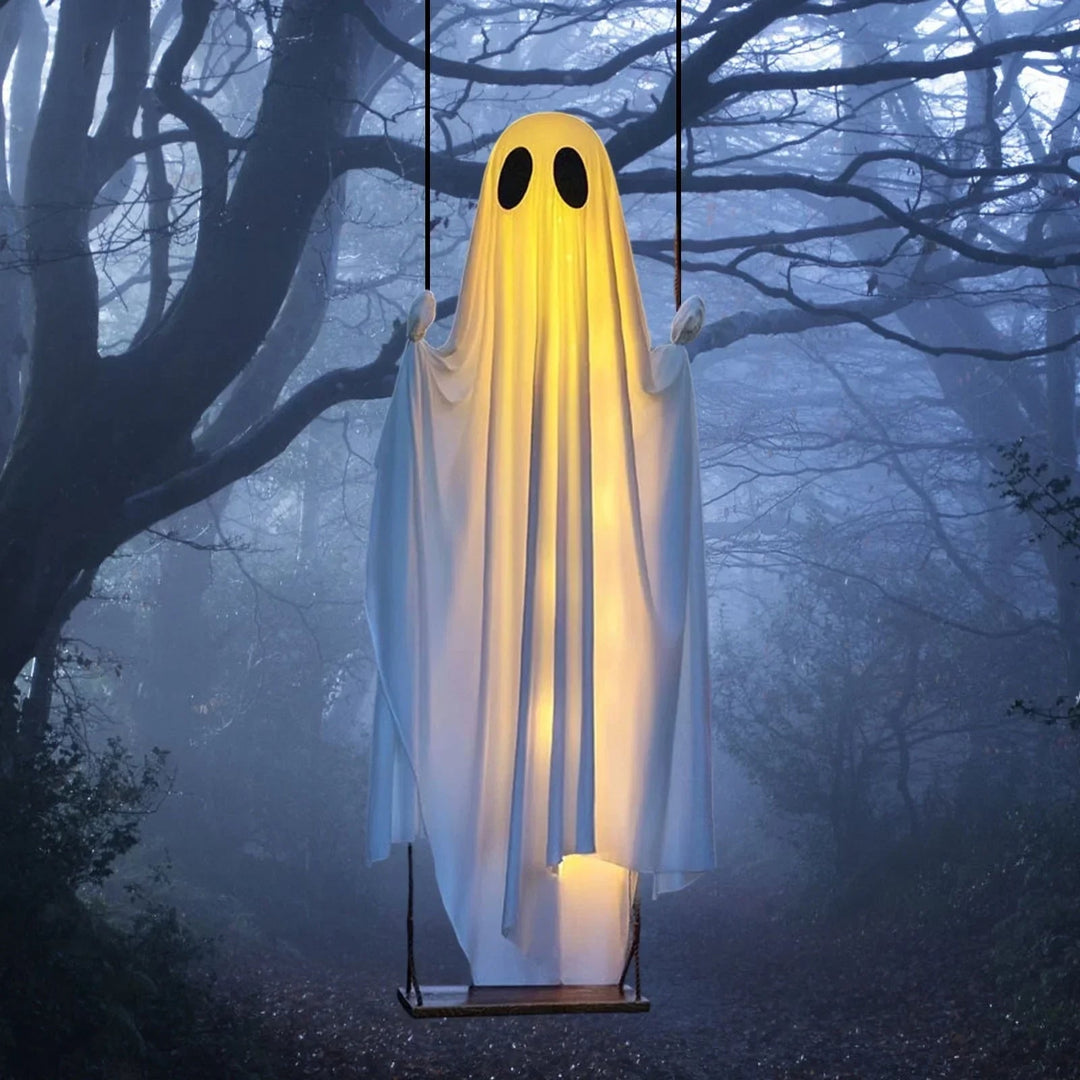 Halloween Ghost Light Hanging Decoration With Integrated LED String For Decor - Image 2