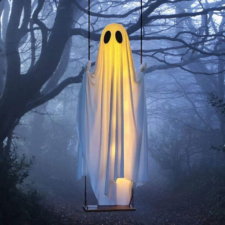 Halloween Ghost Light Hanging Decoration With Integrated LED String For Decor - Image 2