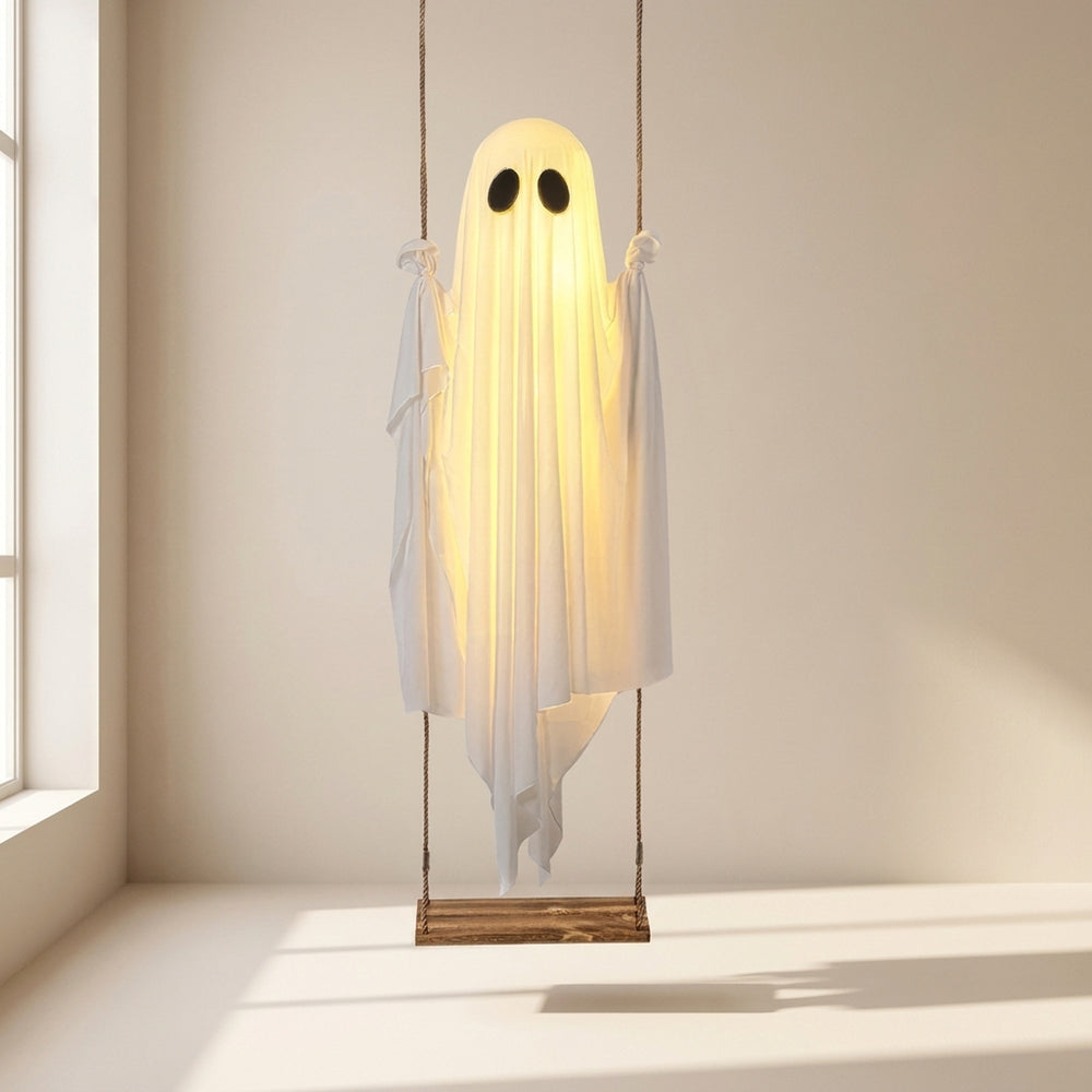 Halloween Ghost Light Hanging Decoration With Integrated LED String For Decor - Image 1