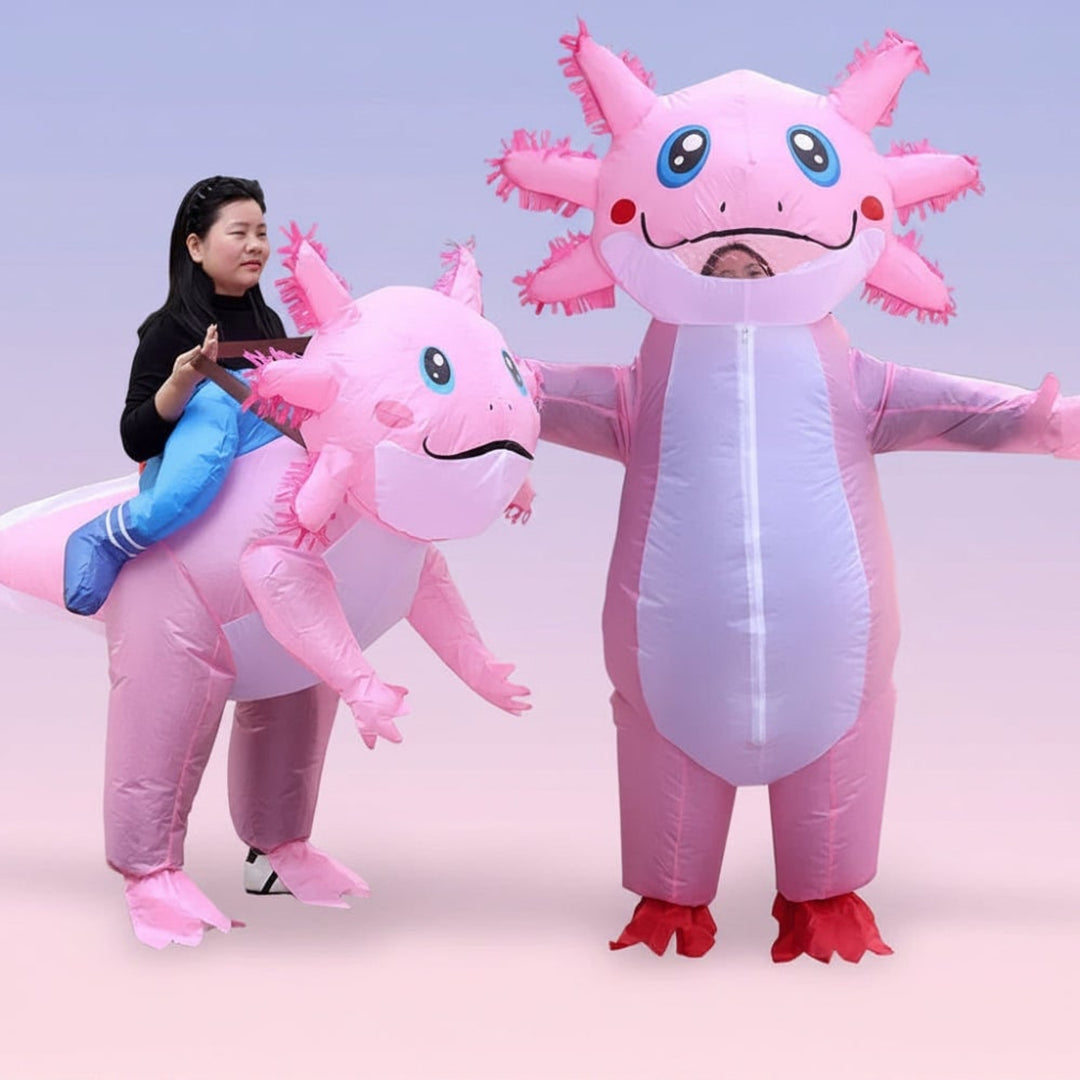 Halloween Inflatable Costume Axolotl With Battery-operated Fan And Design - Image 1