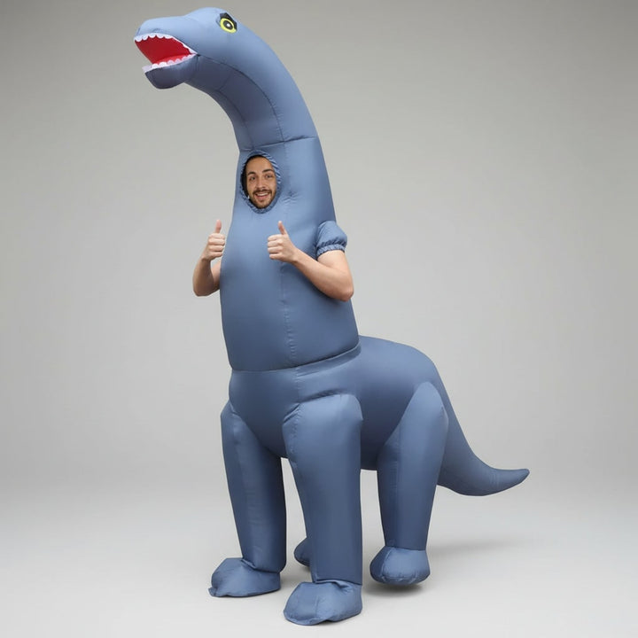 Halloween Inflatable Costume Dinosaur With Long Neck And Tail Party Cosplay Suit For Instant Dino Transformation - Image 1