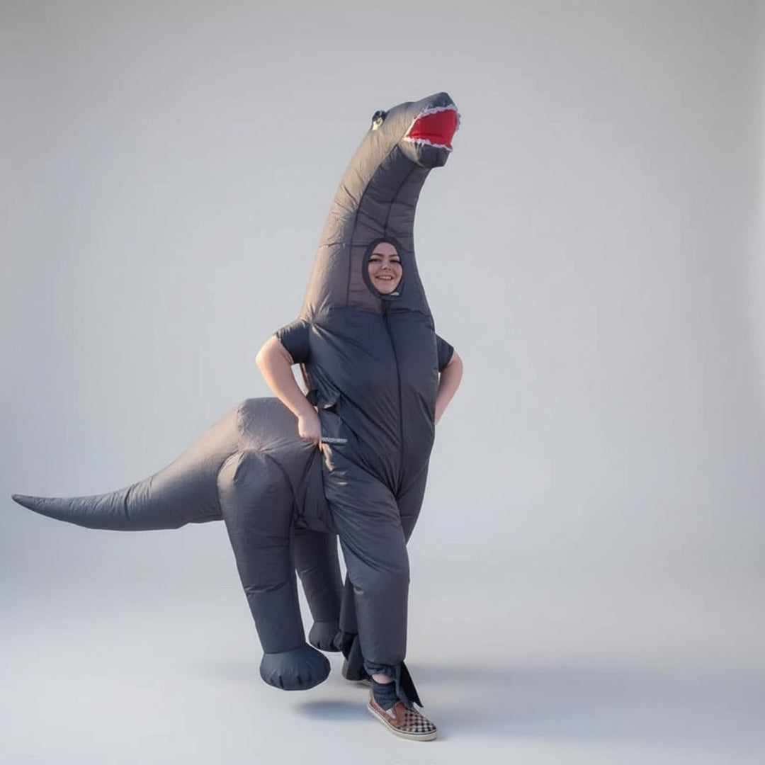Halloween Inflatable Costume Dinosaur With Long Neck And Tail Party Cosplay Suit For Instant Dino Transformation - Image 3