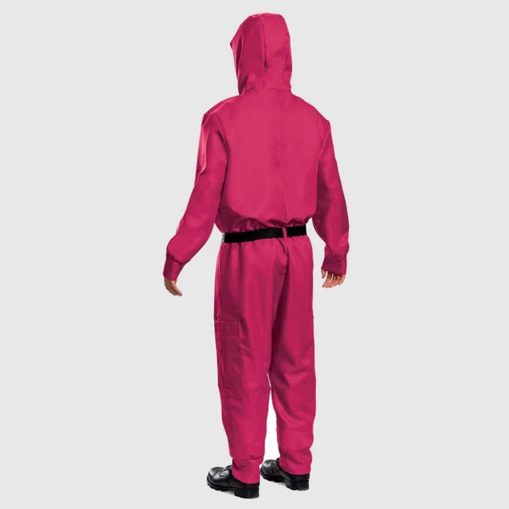 Halloween Jumpsuit Costume Complete Pink Hooded Outfit With Belt And For Party - Image 5