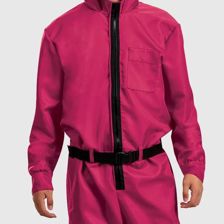 Halloween Jumpsuit Costume Complete Pink Hooded Outfit With Belt And For Party - Image 7