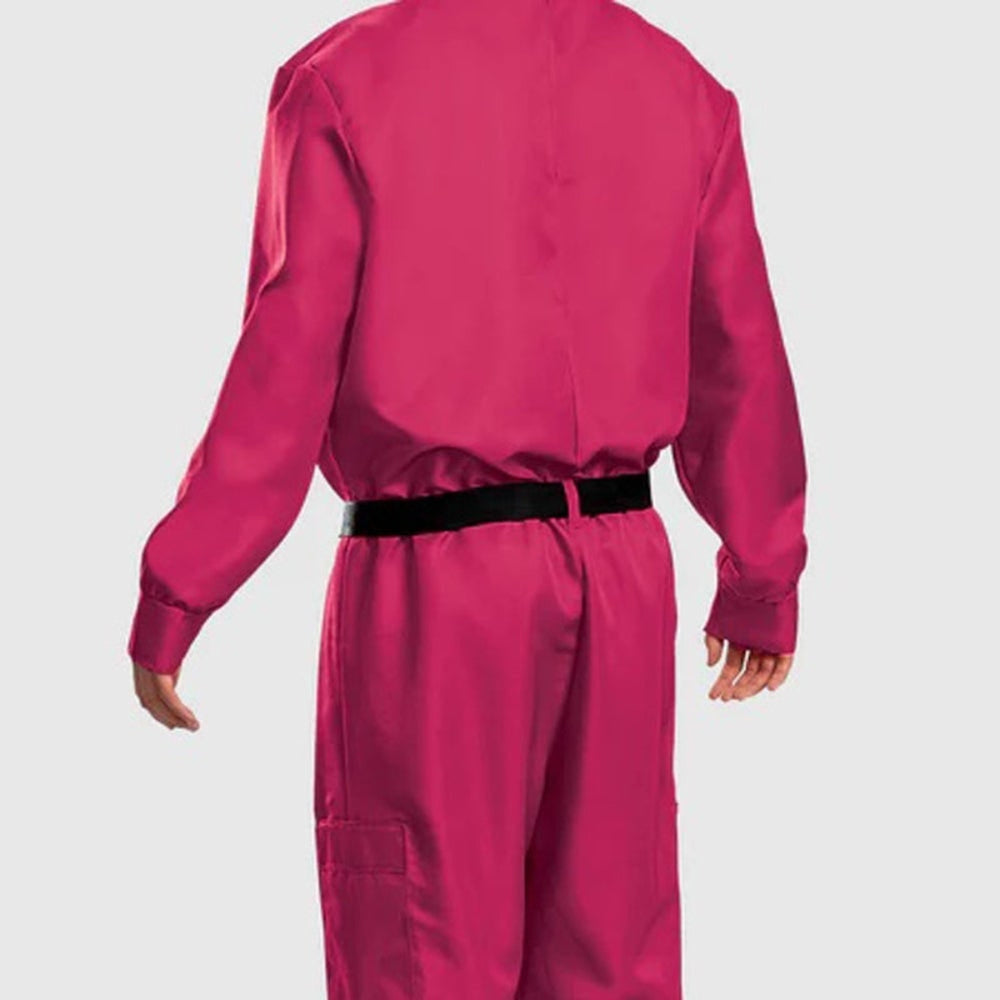 Halloween Jumpsuit Costume Complete Pink Hooded Outfit With Belt And For Party - Image 6
