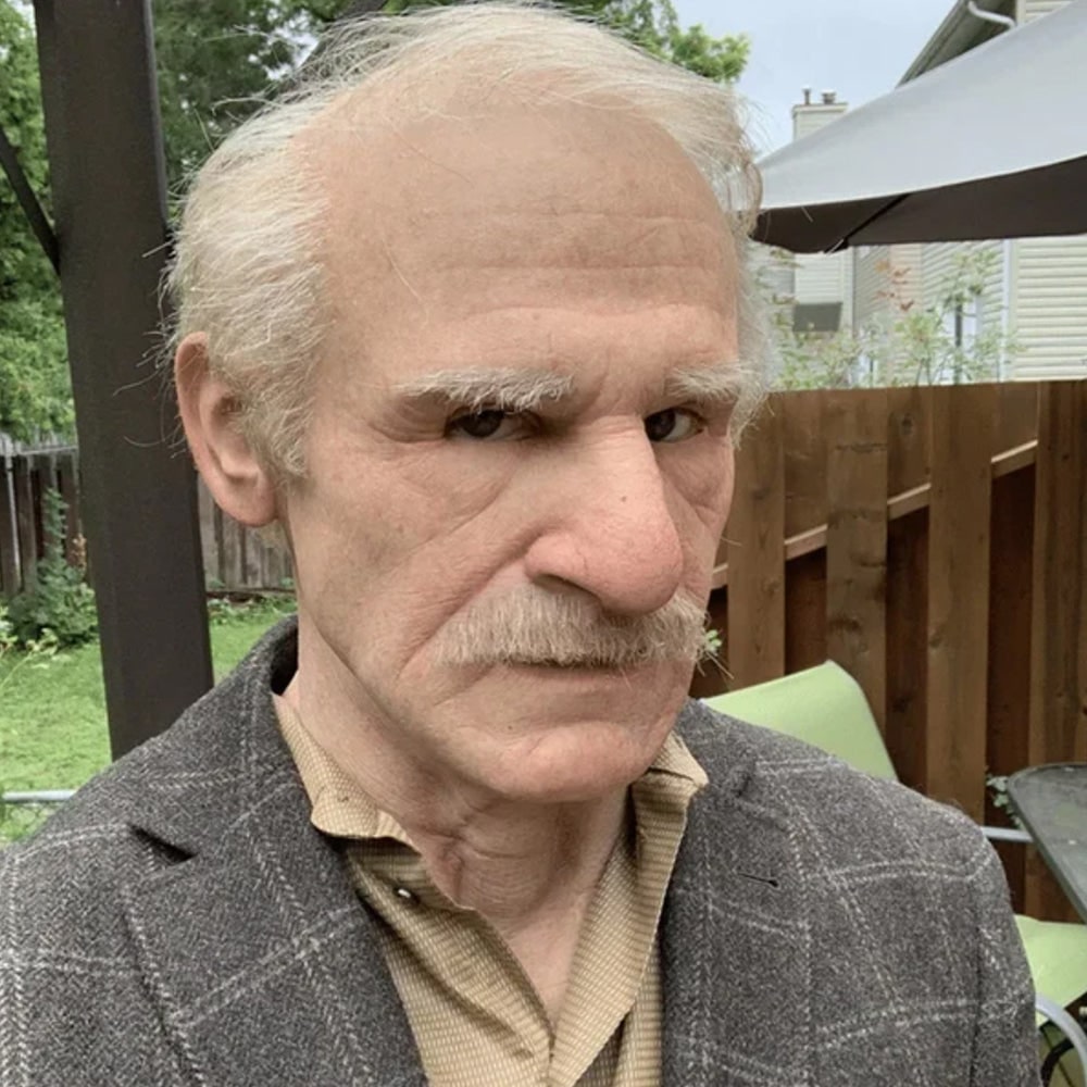 Halloween Mask Old Man Adult Realistic Design Handmade Mask - Image 1