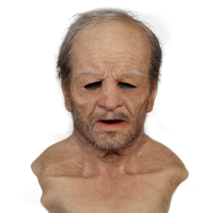 Halloween Mask Old Man Adult Realistic Design Handmade Mask - Image 6