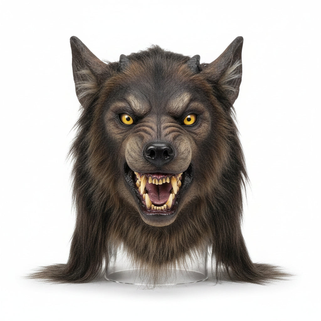 Halloween Mask Werewolf Furry Horned Costume Animal Mask - Image 3
