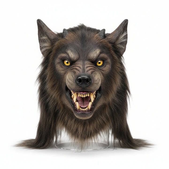 Halloween Mask Werewolf Furry Horned Costume Animal Mask - Image 3