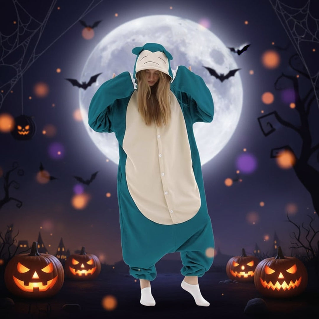Halloween Onesie Kids' Christmas Pajamas With Character Hood And Fleece For Xmas Party - Image 4