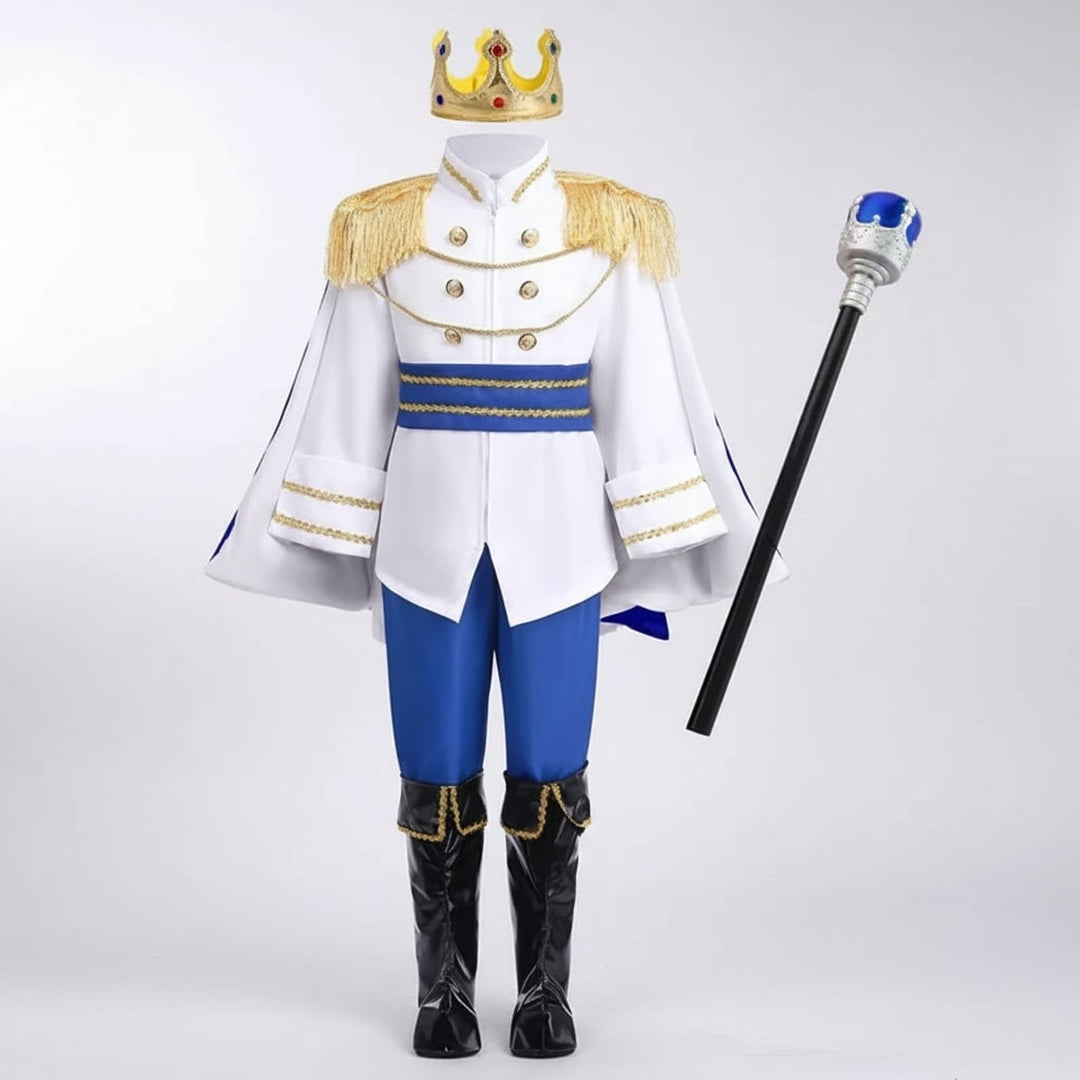 Halloween Prince Costume For Boys With Crown And Scepter Complete Royal Transformation Suit - Image 3