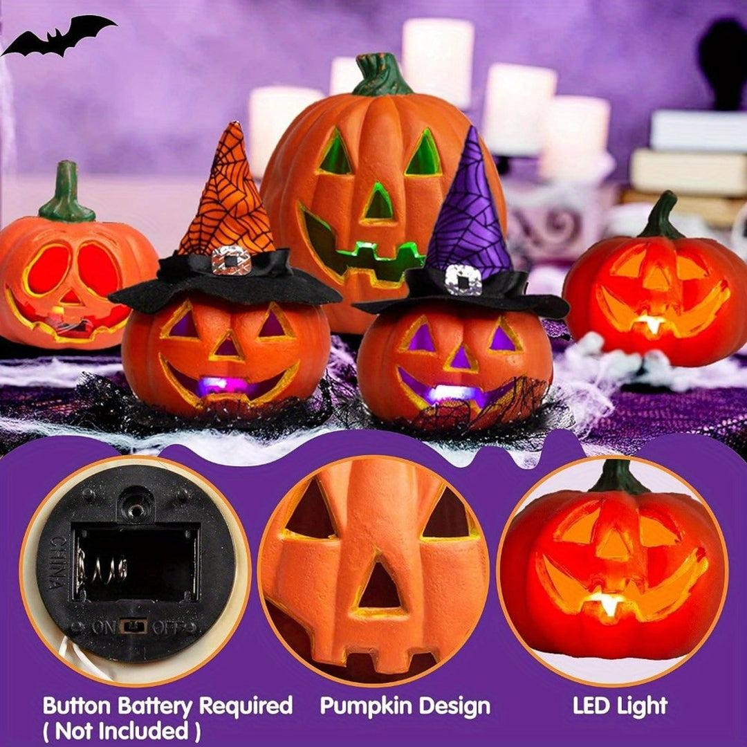 Halloween Pumpkin Lights LED Jack O'lantern Collection With Soft Spooky Glow Battery Operated Freestanding Display For Halloween Decor - Image 2