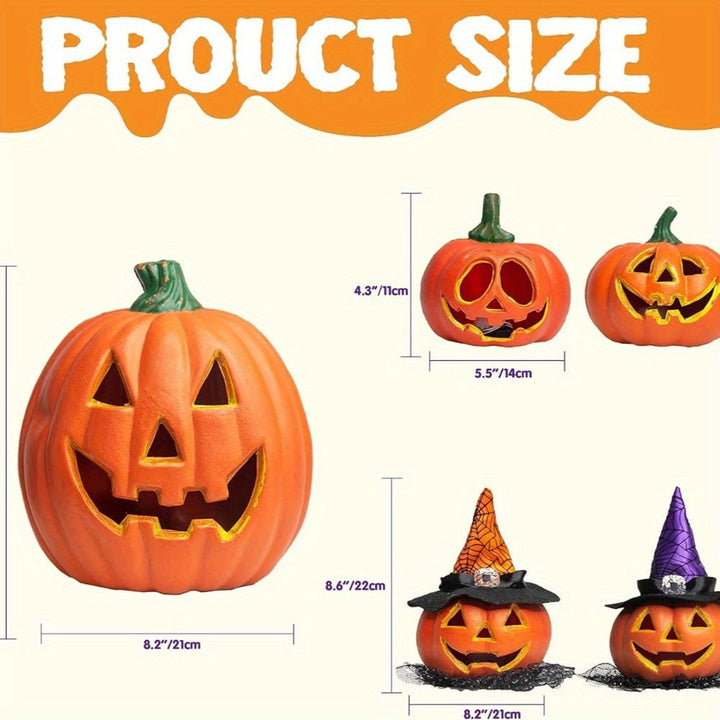 Halloween Pumpkin Lights LED Jack O'lantern Collection With Soft Spooky Glow Battery Operated Freestanding Display For Halloween Decor - Image 5