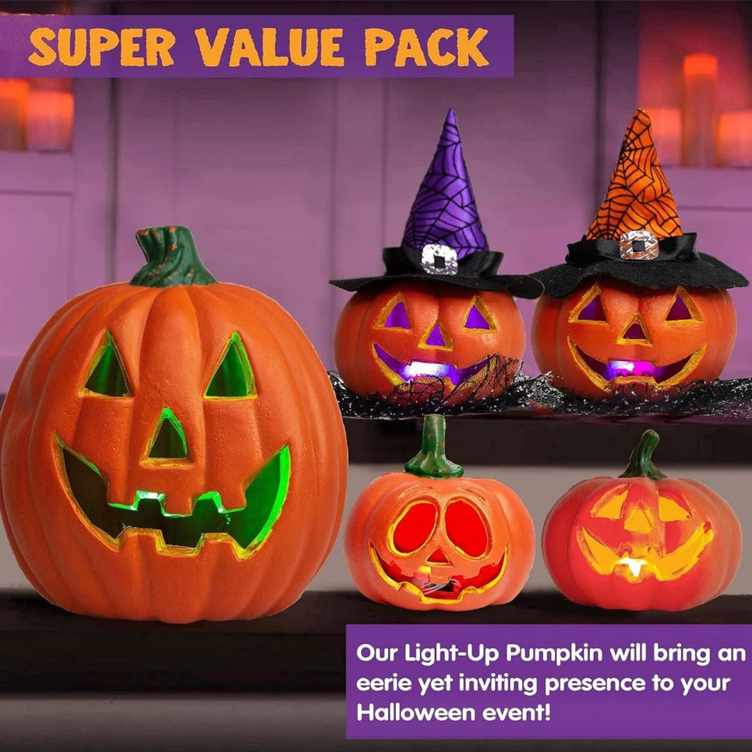 Halloween Pumpkin Lights LED Jack O'lantern Collection With Soft Spooky Glow Battery Operated Freestanding Display For Halloween Decor - Image 4