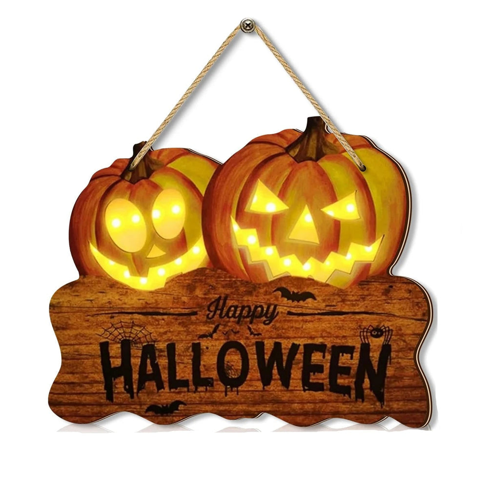 Halloween Sign With Integrated Glowing Pumpkins Hanging Decoration For Indoor And Outdoor Display - Image 6
