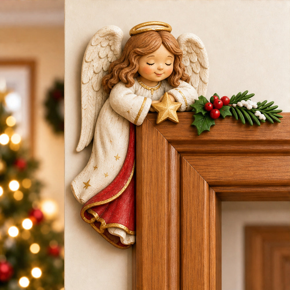 Hand-Painted Door Frame Corner Christmas Decoration With Curved Back Panel - Image 5