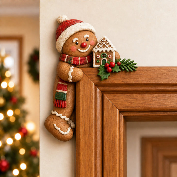 Hand-Painted Door Frame Corner Christmas Decoration With Curved Back Panel - Image 6