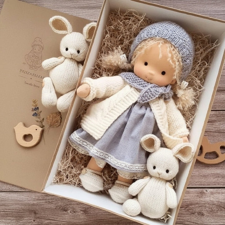 Handmade Waldorf-Style Doll With Soft Cotton Body And Timeless Design For Kids - Image 1