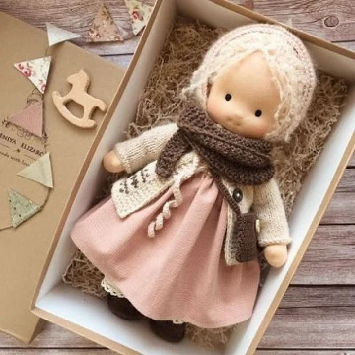 Handmade Waldorf-Style Doll With Soft Cotton Body And Timeless Design For Kids - Image 17