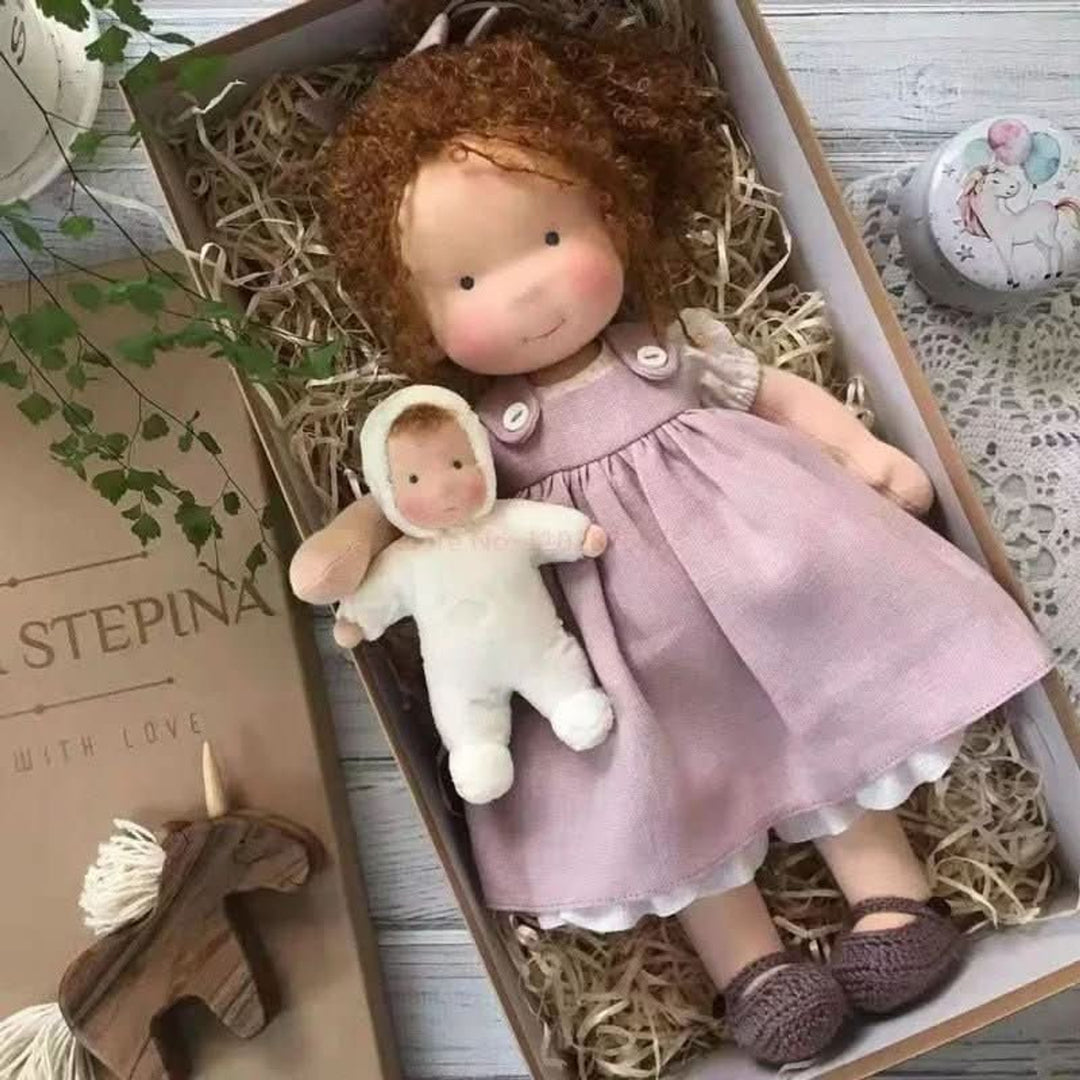 Handmade Waldorf-Style Doll With Soft Cotton Body And Timeless Design For Kids - Image 5