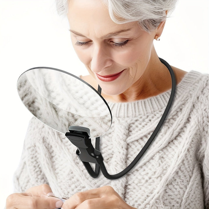 Hands Free Necklace Magnifying Glass With 5x Reading Magnifier - Image 1