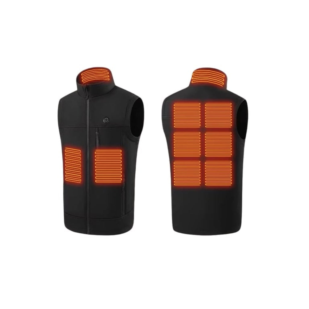 Heated Apparel Vest Full Zip Stand Collar Rechargeable USB Heating Zones - Image 1