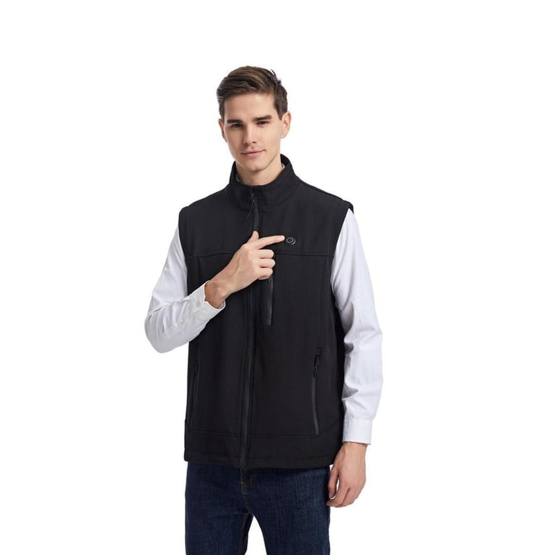 Heated Apparel Vest Full Zip Stand Collar Rechargeable USB Heating Zones - Image 3