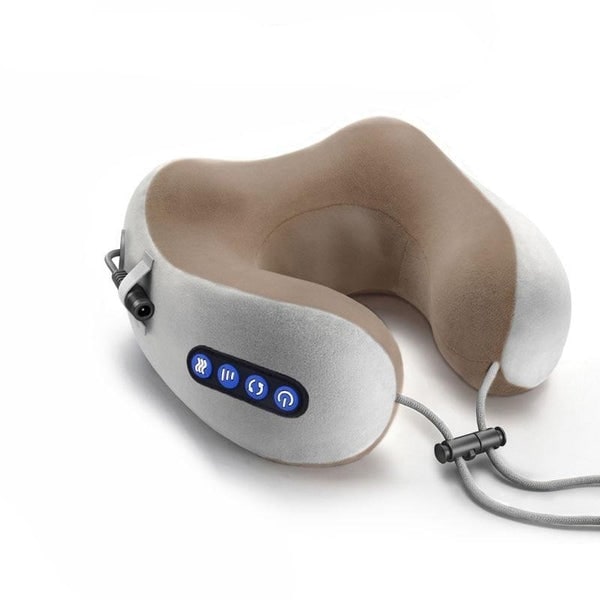 Heated Massage Pillow With Rechargeable Memory Foam Neck Support - Image 1