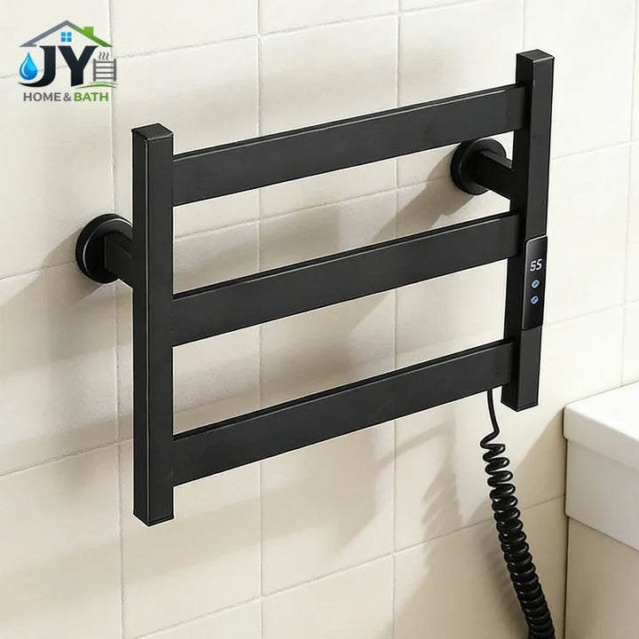 Heated Towel Rack Modern Electric 3 Bars Compact Warmer For Small Bathroom Space Saving - Image 1