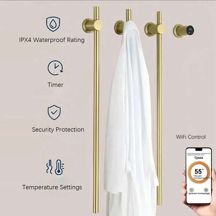 Heated Towel Rack Modern Electric Wall Mounted Bathroom Warmer Rail Heater 3Bars Stainless Steel 220V/110V - Image 5