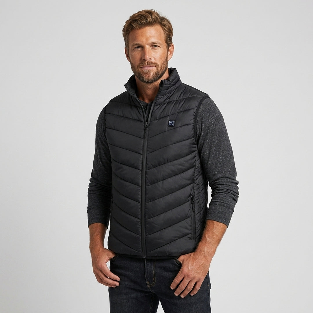 Heated Vest For Men With USB Charging Stand Collar Puffer Sleeveless - Image 2
