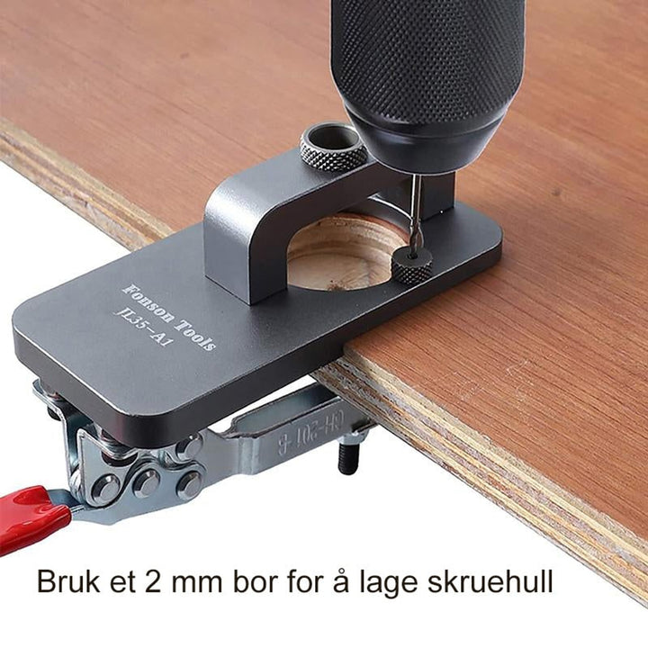 Hidden Hinge Jig With Adjustable Depth And Clamp For Cabinet Door Installation - Image 7