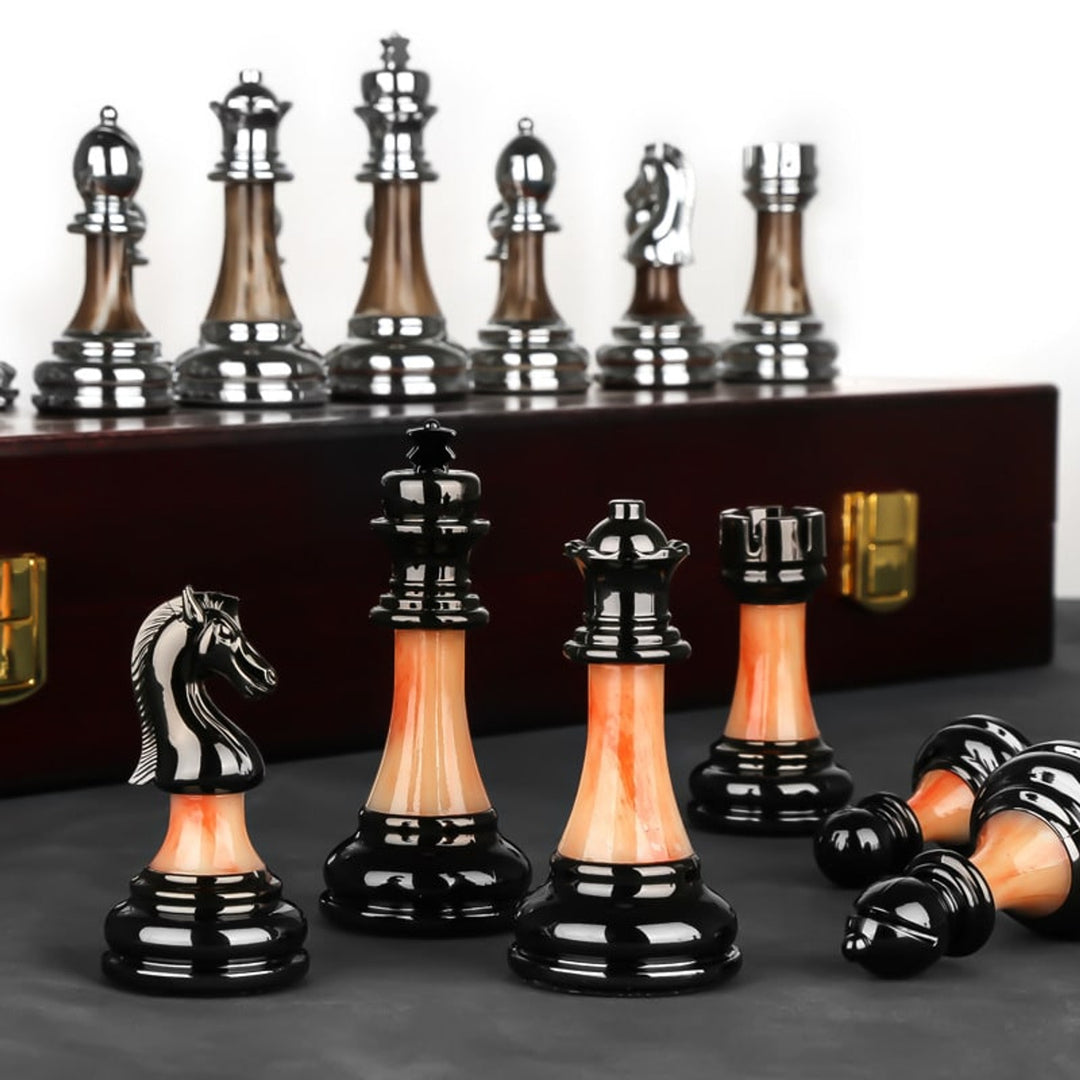 High End Chess Set With Zinc Alloy Acrylic Outer Electroplating - Image 5