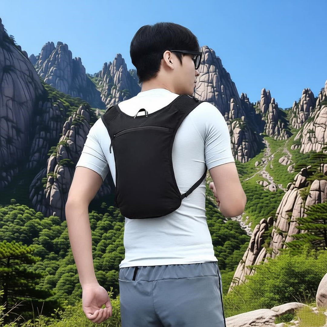 Hydration Backpack with Secure Running Vest and Zippered Pocket - Image 1