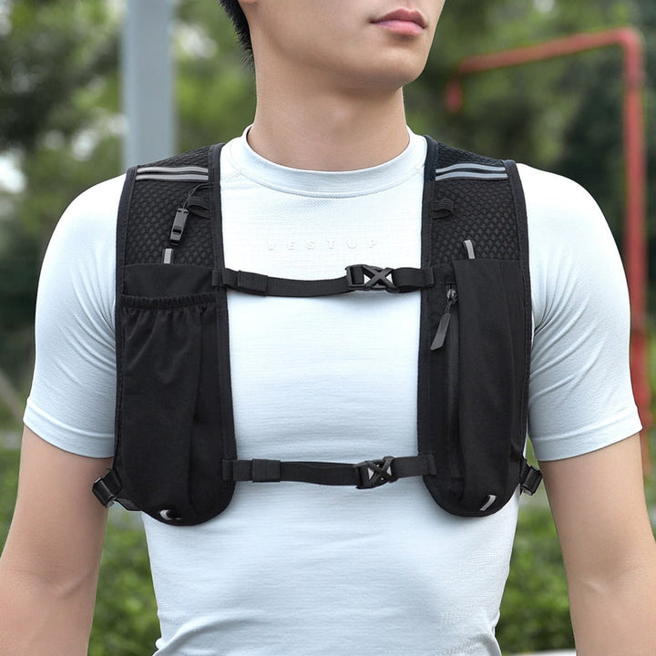 Hydration Backpack with Secure Running Vest and Zippered Pocket - Image 3