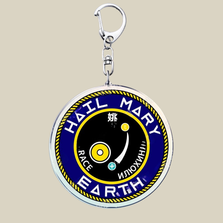 Space Mission Keychain - Metal Crest Keyring for Keys & Bags