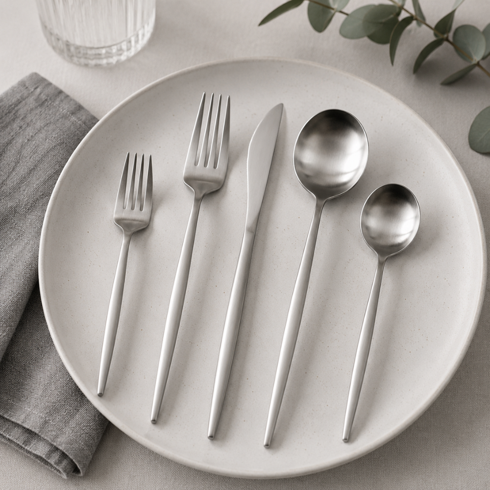 Modern besticksset i rostfritt stål – 30 delar