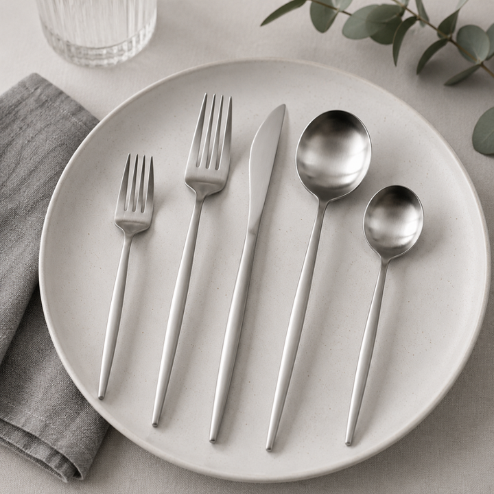 Modern besticksset i rostfritt stål – 30 delar