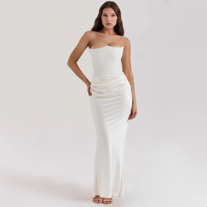 Strapless Corset Evening Gown | Satin Formal Dress for Women