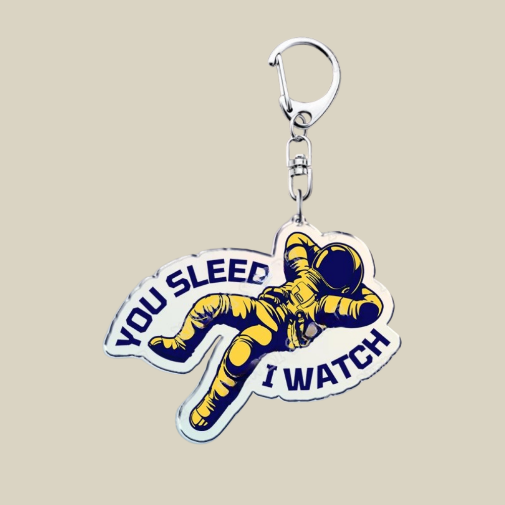 Space Mission Keychain - Metal Crest Keyring for Keys & Bags